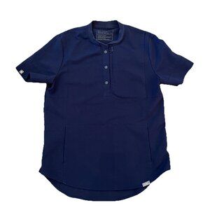 Figs Limited Edition Gidya Henley Scrub Top Women’s Size XS Navy Blue Medical